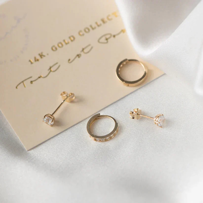 Dara Brillane örhängsset med stenar | Guld