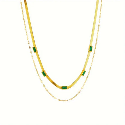 Sorella Gem dubbelt retrohalsband | Guld