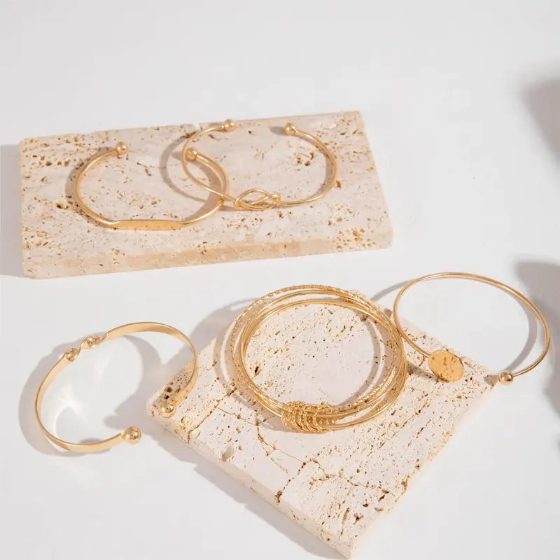 Knotted Elegance-armbandsset | Guld