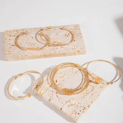 Knotted Elegance-armbandsset | Guld