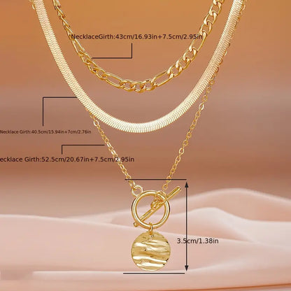 Savira Textured Coin Layered-halsband | Guld
