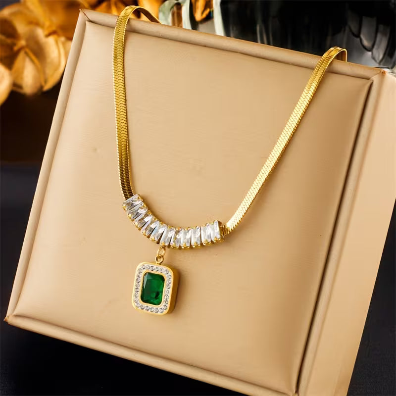 Regalia Prism smaragdhalsband | Guld