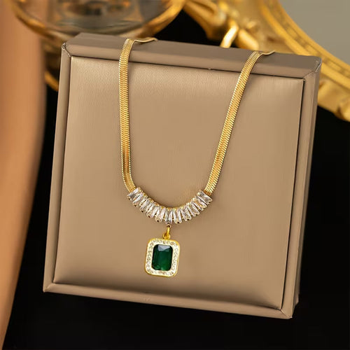 Regalia Prism smaragdhalsband | Guld