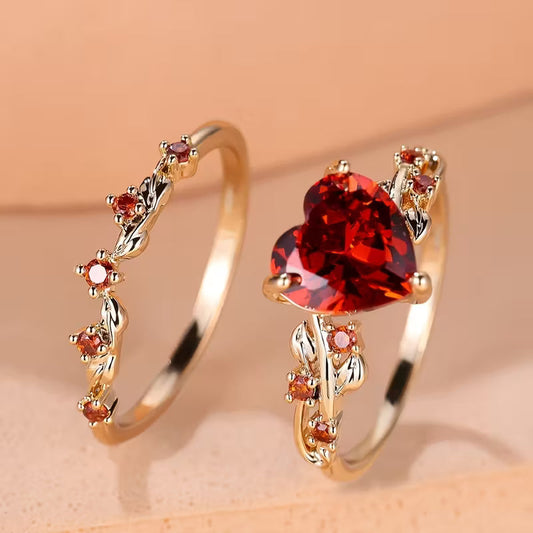 Redvine Heart Accent-ringset | Guld