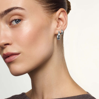 Gia Hoops | White Gold