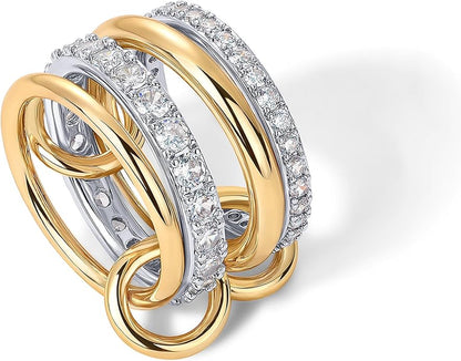 Interlock Stack-ringar | Guld