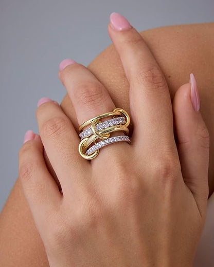 Interlock Stack-ringar | Guld