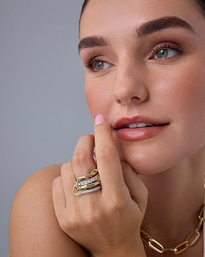 Interlock Stack-ringar | Guld