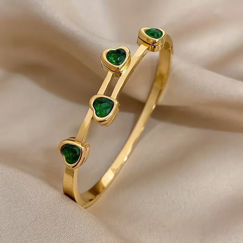 Verde Hearts-armband | Guld