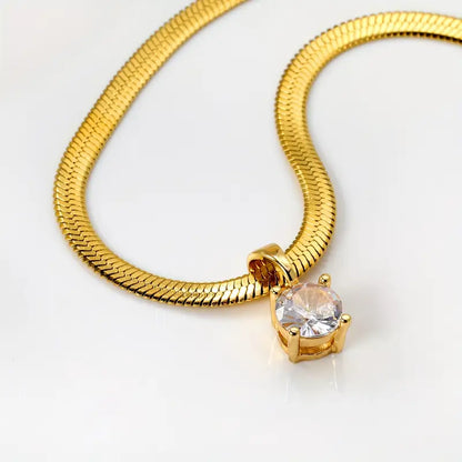 Elegantt halsband med strasshänge | Guld