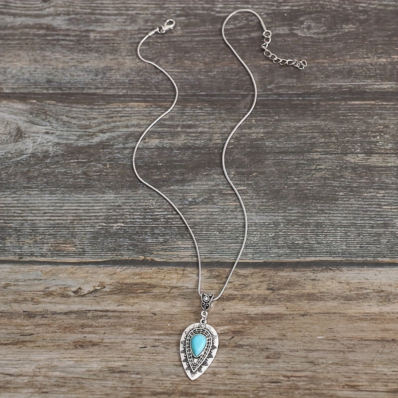 Arlisse turkos dropphalsband | Vitguld