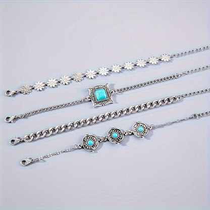 Sky Stone Layered-armbandsset | Vitguld