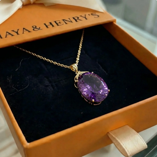 Halsband Amethyst Imperial Oval | Guld