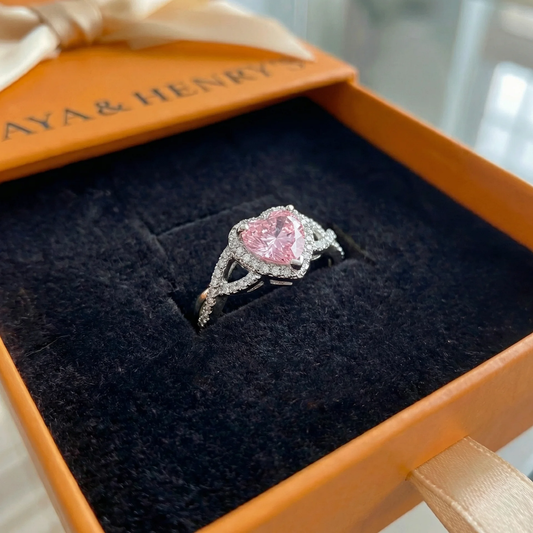 Amour Twist Halo-ring | Vitguld