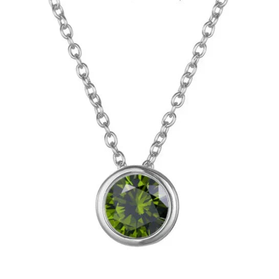 Lunaria Gemmara Birthstone Necklace | White Gold