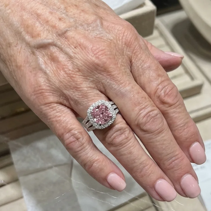 Blush Empress Halo-ring | Vitguld