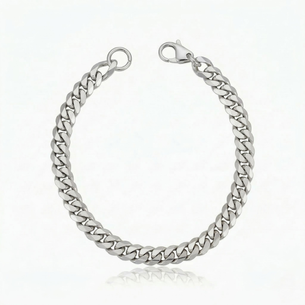 Kubanskt armband i vintagestil | Vitguld