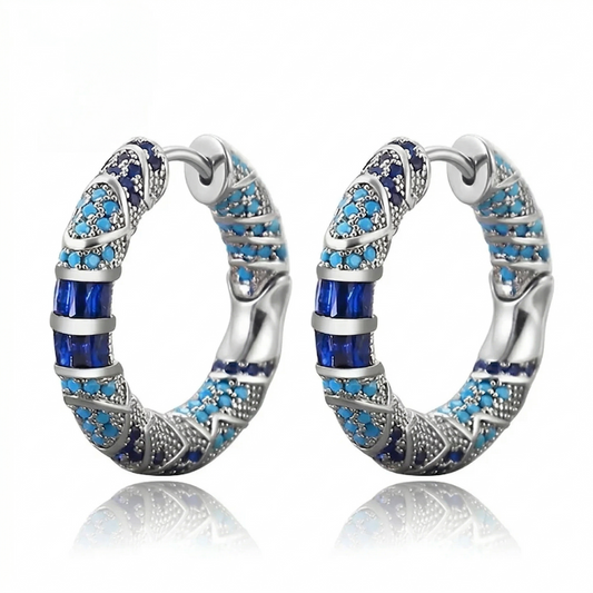 Icy Spark Hoop Earrings | White Gold
