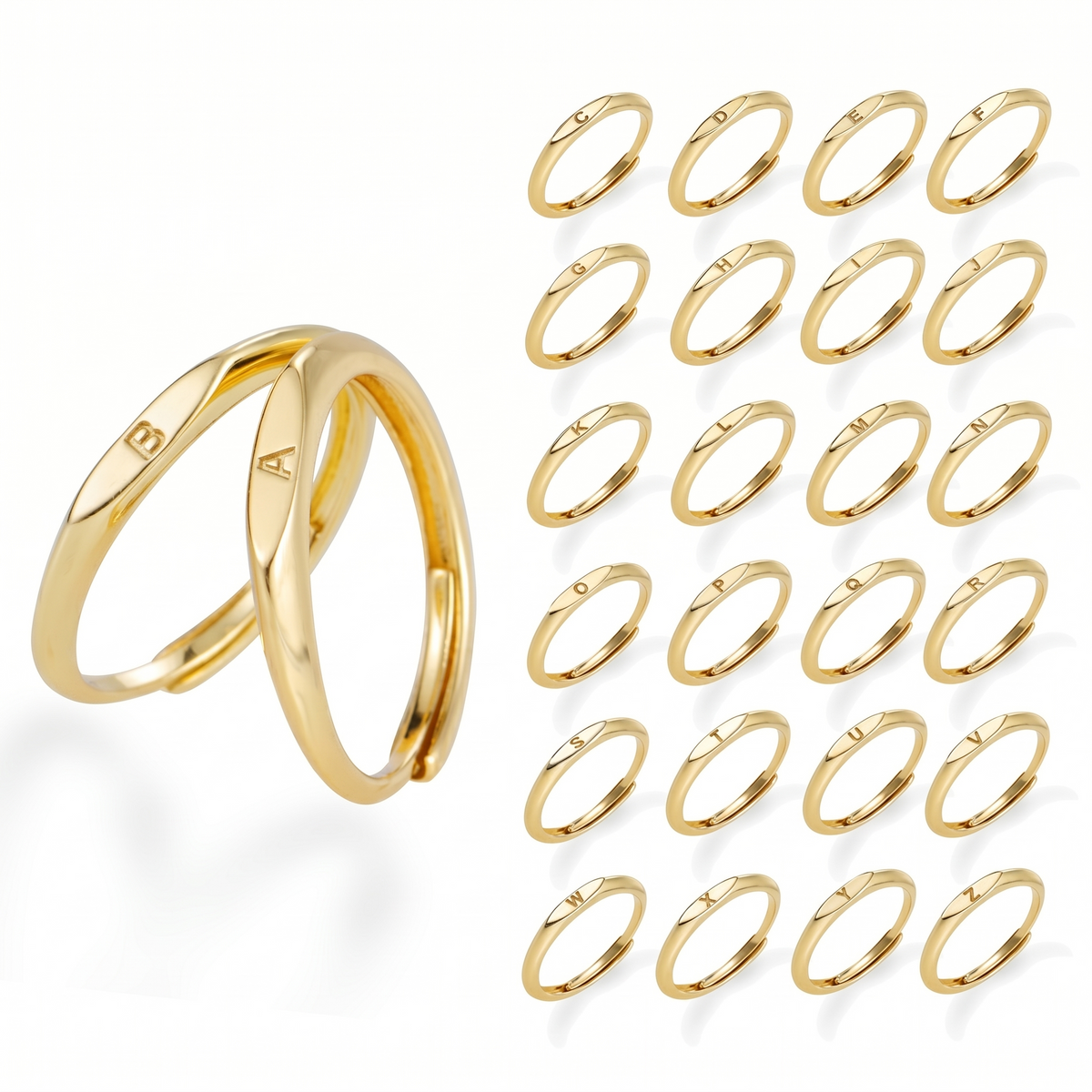 Elara bokstavsring | Guld