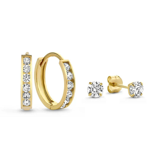 Dara Brillane örhängsset med stenar | Guld