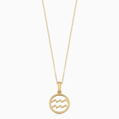 Zodiac sign necklace | White Gold