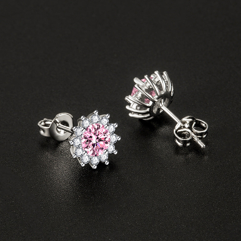 Sunlit Muse Earrings Pink | White Gold