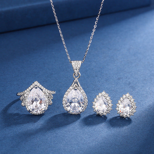 Aria Teardrop White-set | Vitguld