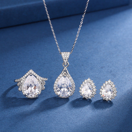 Aria Teardrop White-set | Vitguld