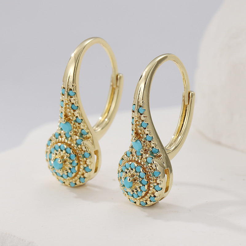 Valenne Turquoise Cluster Earrings | Gold