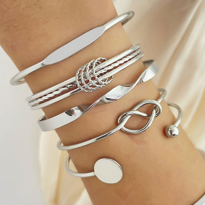 Knotted Elegance-armbandsset | Guld