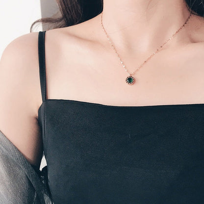 Halsband med smaragdurtavla | Guld