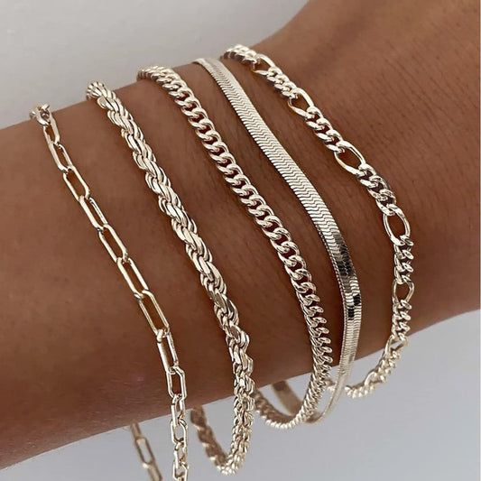 Ellis Renner-armbandsset | Vitguld