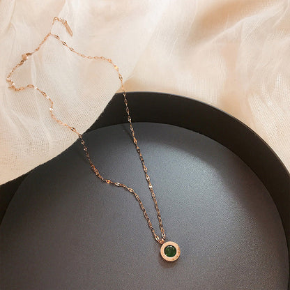 Halsband med smaragdurtavla | Guld