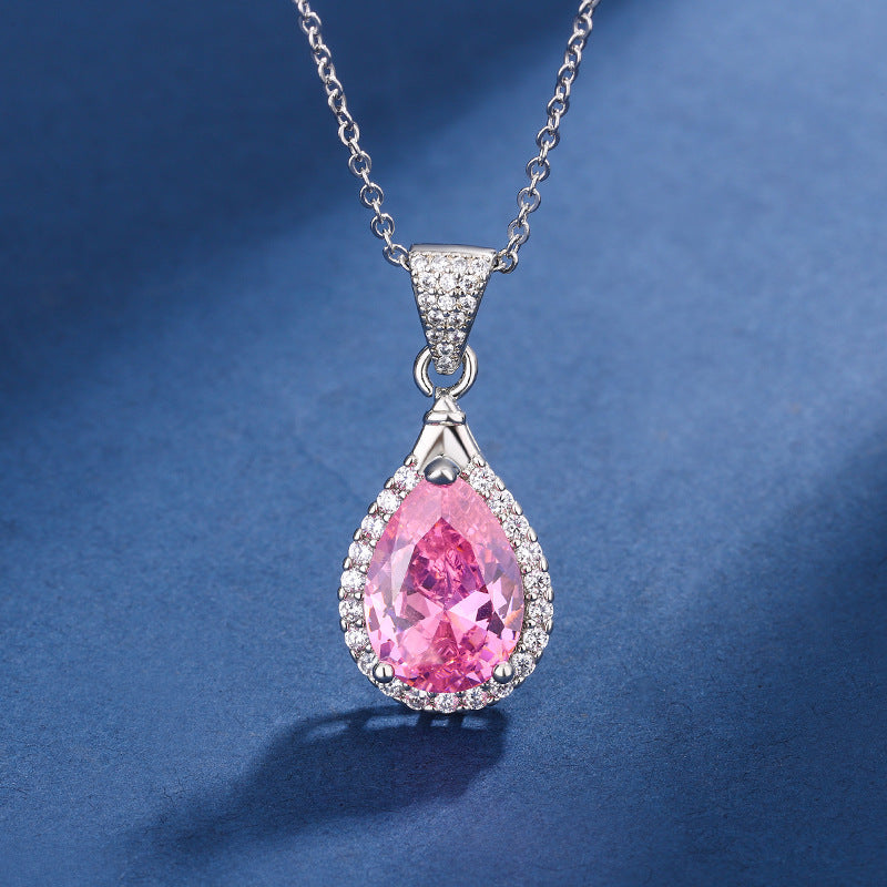 Aria Teardrop Pink-set | Vitguld