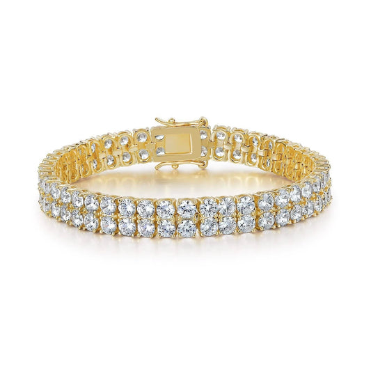 Tennisarmband med dubbla rader | Guld