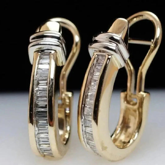 Vintage kristallcreoler | Guld