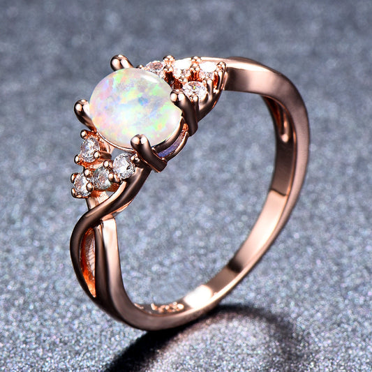 Sylva Moonhart vit ring | Roséguld