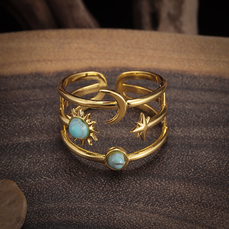 Soluna Turquoise Orbit Ring | Gold