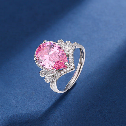 Aria Teardrop Pink-set | Vitguld