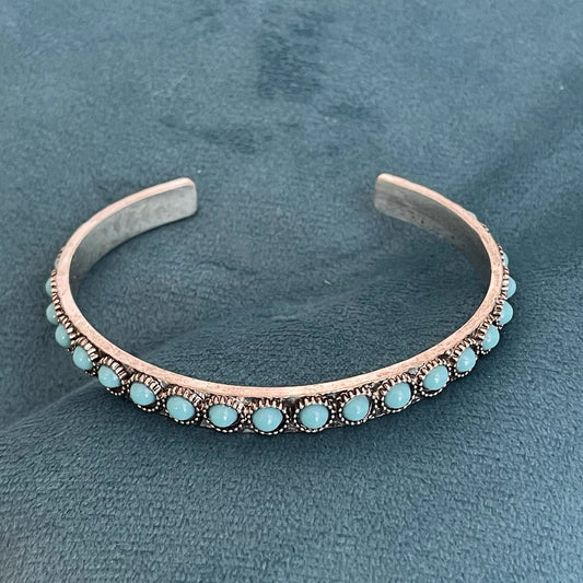 Talisse turkos öppet armband | Vitguld