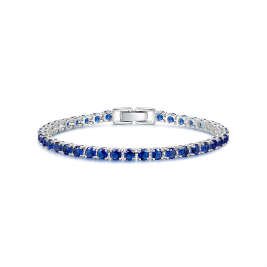 Safirtennisarmband | Vitguld