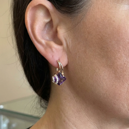 Zephira Crownlight Pave-örhängen | Roséguld