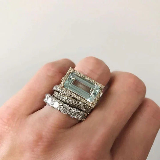 Turkos Relik Ringset | Vitguld