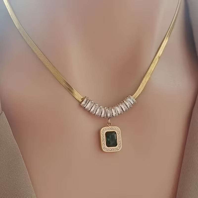 Regalia Prism smaragdhalsband | Guld
