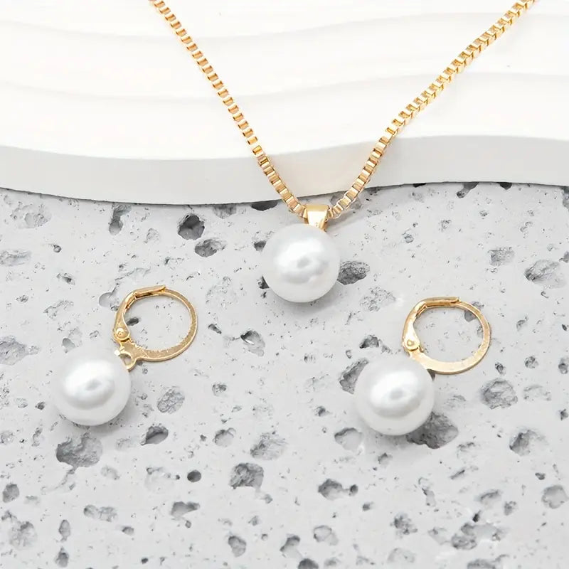 Golden Grace smyckesset med pärlor | Guld