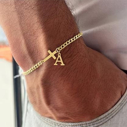 Initialkorsarmband | Guld