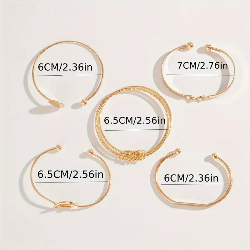 Knotted Elegance-armbandsset | Guld