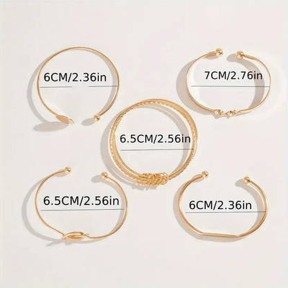 Knotted Elegance-armbandsset | Guld