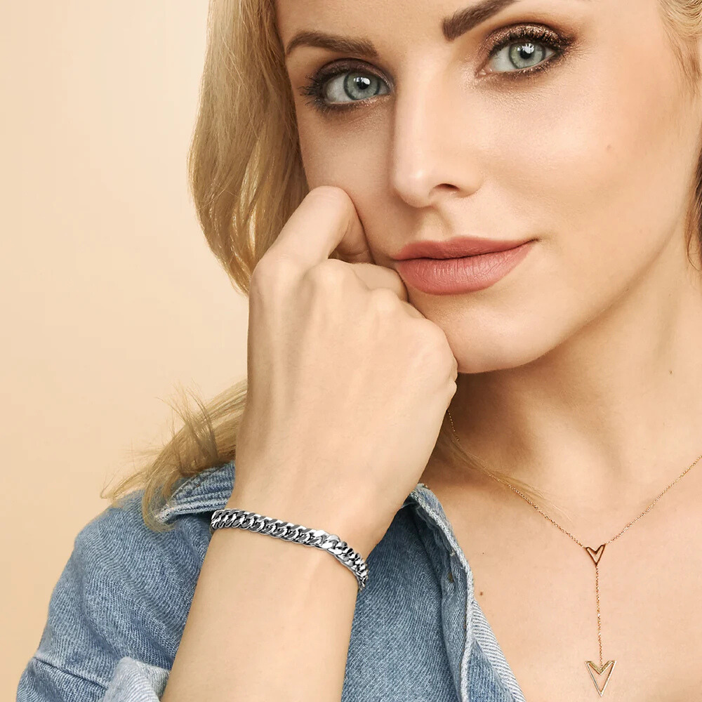 Kubanskt armband i vintagestil | Vitguld
