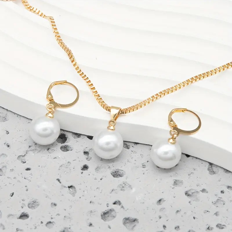 Golden Grace smyckesset med pärlor | Guld